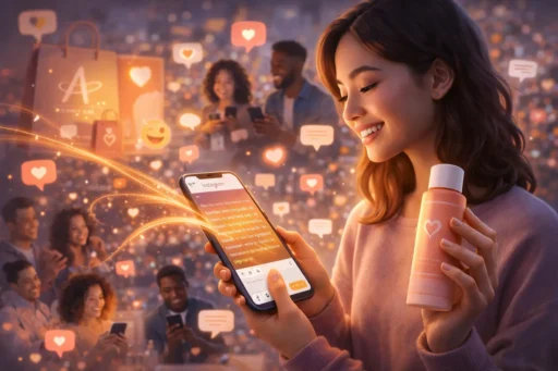 Influencer engaging with followers online