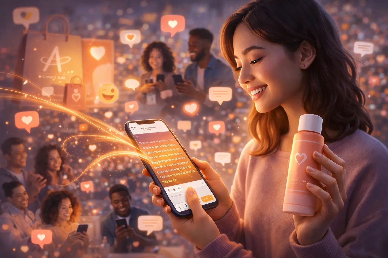 Influencer engaging with followers online