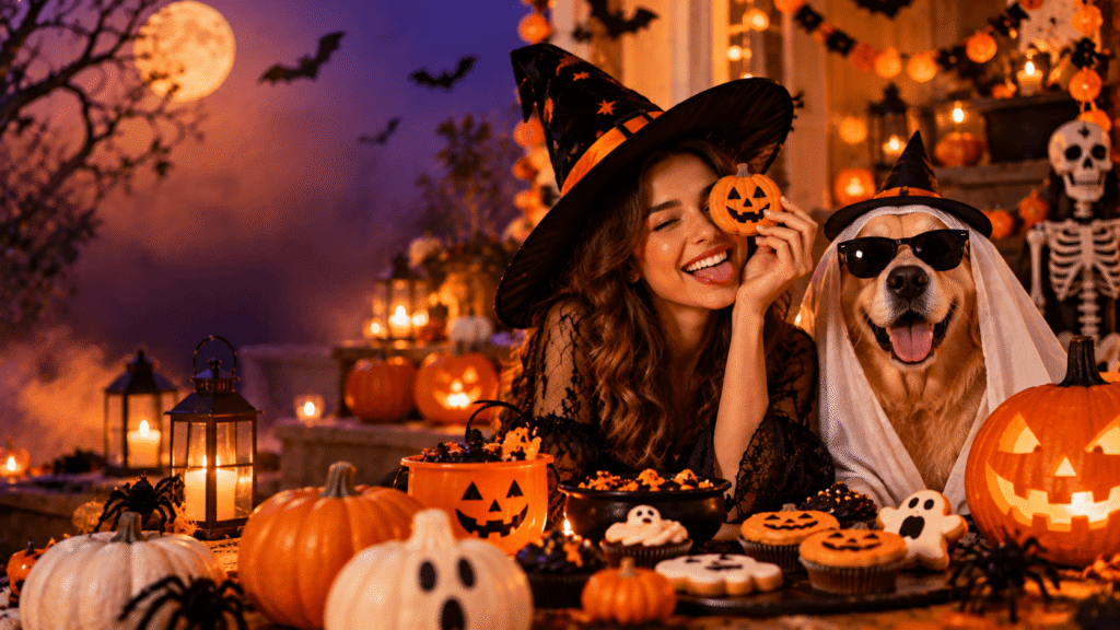 Spooky and funny captions for Instagram featuring Halloween humor, creepy vibes, playful jokes, and festive moments